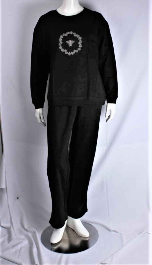 Warm cotton embroidered  winter pyjamas queen bee S,M,L Style :AL/QB/PJ/BLK image 0